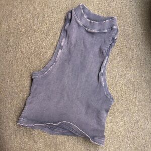 Chic Purple/Gray Sleeveless Muscle Tee